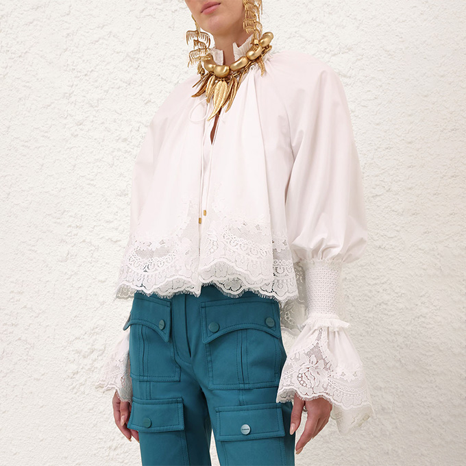 zimmermann alchemy shirred blouse